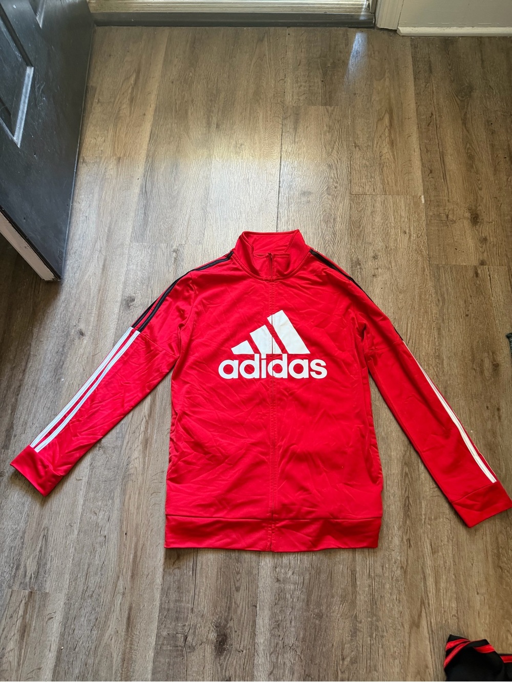 adidas Red & Black Kids XL 3-Piece Active Set - Logo Tee, Jacket & Track Pants - Picture 2 of 8